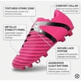 thumbnail image 3 of Vizari USA Impact Firm Ground Soccer Cleats for Kids – Comfortable, Lightweight, and Durable Shoes for Toddlers, Little Kids, and Big Kids - Pink/Silver, 5, 3 of 6