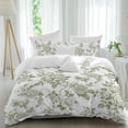 thumbnail image 2 of Sage Green Flower Bedding 3 Piece Duvet Cover Set Queen Size, Vintage Country Rose Leaf Floral Soft Microfiber Comforter Cover with Zipper Closure & Pillowcases, Wrinkle & FadeResistant Quilt Cover, 2 of 9