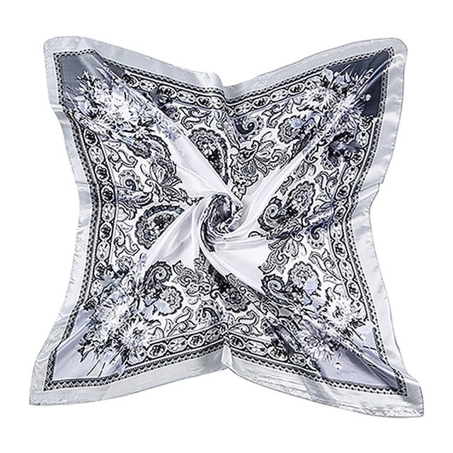 Trayknick Foulard Carré Motif de Fleurs Meilleur Cadeau Polyester Impression de Fleurs Foulard Carré pour l'Extérieur
