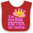 thumbnail image 3 of Inktastic I'm the Big Sister to Twins. Girls Baby Bib, 3 of 4