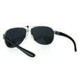 thumbnail image 4 of Xloop Mens Luxury Comfort Rubberized Arm Sport Aviator Sunglasses Silver Black, 4 of 4