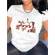 thumbnail image 1 of Women's Festive Christmas Snowman Graphic Tee - Casual & Sporty Round Neck Short Sleeve, Comfortable Polyester Blend Summer Top with Holiday Print, Casual Summer Top|Trendy Women's Tee|Stretchy Polye, 1 of 6