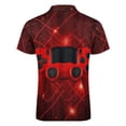 thumbnail image 5 of Red Game Controller Men Zipper T-shirt Summer Casual Short Sleeve T-shirt Top, 5 of 7