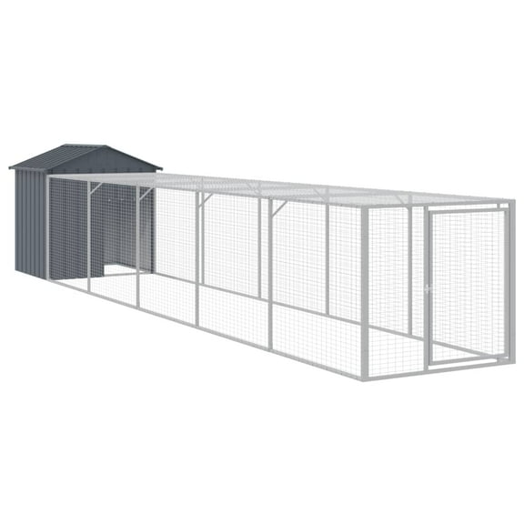 vidaXL Chicken Cage with Run Anthracite 46.1"x320.1"x48.4" Galvanized Steel