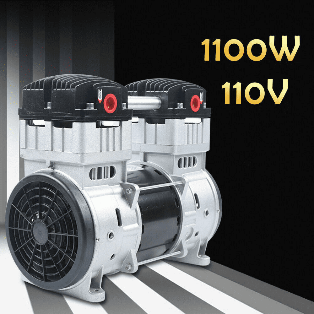 Oil-Free Silent Vacuum Piston High Flow Air Pump Small Diaphragm Mute Pump 5A 200L / Min- 2A100L/ Min 110V (110V 1100W)