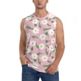 thumbnail image 3 of Uemuo Daisies Flowers Pattern Men's Sleeveless T-Shirt,Muscle Athletic Tank Top, Moisture-wicking Quick-dry Breathable Classic Tee Top for Gym Run Outdoor Sports-, 3 of 8