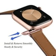 thumbnail image 3 of WFEAGL Leather Band iWatch SE Series Apple Watch Band 42mm 44mm 45mm Brown/Rose Gold, 3 of 8