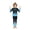 Kids, variant on Halloween Pajamas, Family Matching Pajamas, Halloween Pajamas for Family, Halloween Matching Family Pajamas Black Blue Bat Gradient Long Sleeve Set for Costume Party, Baby 12 Months