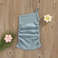thumbnail image 5 of Mercatoo Toddler Baby Girls Solid Color One Shoulder Ca𝐦i Dress Sleeveless Rib-Knit Bodycon Slim Fit Dress Summer Clothes, 5 of 5