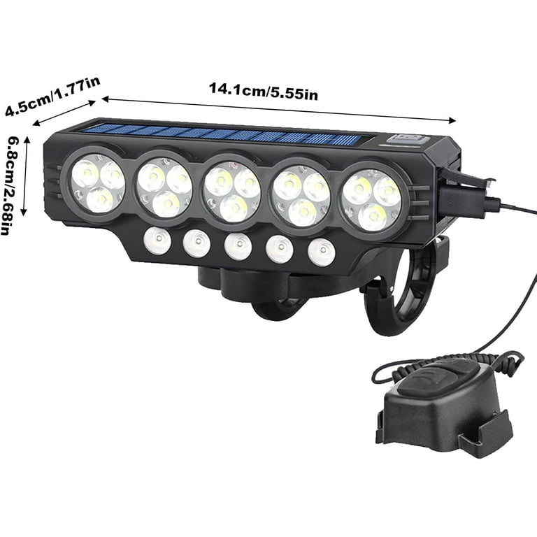 MUSICOZY 20000LM Super Bright Bike Headlight-Rechargeable Solar