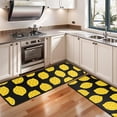 thumbnail image 3 of Kitchen Rugs Sets Of 2,Yellow Lemon Fruit Dots Black Pattern Anti Fatigue Kitchen Mat Rugs Non Slip Washable,Decorative Kitchen Floor Mats for Kitchen,Sink,Laundry,17"x47"+17"x47", 3 of 5