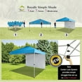 thumbnail image 6 of CROWN SHADES Canopy Tent, 10 x 10 Foot Portable Pop Up Outdoor Shelter with 1 Sidewall, Easy 1 Push Center Lock, UV Protection, and Carry Bag,Sky Blue, 6 of 8