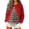 thumbnail image 4 of Zormilly Christmas Sweatshirts for Women Fleece Long Sleeve Crewneck Oversized Sweatshirt Printed Casual Pullover, S-2XL, 4 of 7