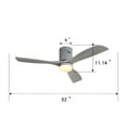 thumbnail image 4 of POPFAN 52 Inch Low Profile Ceiling Fan With Lights Remote Control, 3 Carved Wood Fan Blade Noiseless Reversible Motor Flush Mount Ceiling Fan For Indoor Bedroom, Living Room, Farmhouse (Sliver), 4 of 9