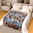 thumbnail image 5 of Personalized Collage Throw Blanket with Photo Text, Customized Picture Collage Throw Blanket for Birthday Customized Picture Bed Blanket for Boyfriend Girlfriend Anniversary Blankets, 5 of 5