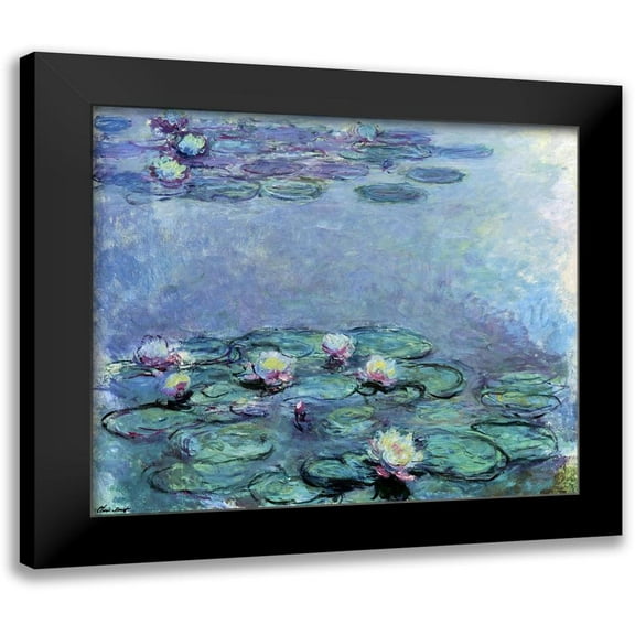 Monet, Claude 13x12 Black Modern Framed Museum Art Print Titled - WATER LILIES NYMPHEAS