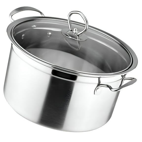 ACDANC Soup Pot Stainless Pot Sauce Pan Cooking Boiler Noodles Pot Sauce Pot with Lid Gumbo Pot Household Pot