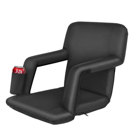 Lemy Siège de Stade Réglable à 5 Positions Inclinables pour Gradins, Chaise de Stade Portable Résistante à l'Eau avec Dossier/accoudoirs/coussin pour l'Extérieur Ou l'Intérieur
