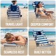 thumbnail image 6 of Ostrich The Heavy-Duty Backpacker Portable Reclining Beach Chair with Face Hole, Stripe, 6 of 13