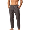 thumbnail image 4 of Jerdar Men's Breathable Elastic Waist Trousers Summer Thin Solid Color Trousers Dress Sweatpants for Men, 4 of 6