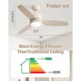 thumbnail image 5 of Sofucor 46 inch Ceiling Fans with Lights and Remote,Flush Mount,Modern,Low Profile, 5 of 8