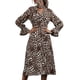 thumbnail image 1 of Vestido con cuello en V cruzado,Vestido de manga larga con volantes Vestido de manga larga con volantes Vestido de manga larga para mujer construido para durar, 1 of 7