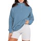 thumbnail image 2 of ICHUANYI Clearance Women's Half Zipper Short Fleece Quarter Zipper Pullover Winter 2023 Set Sweater Sweater Coat(Sky Blue, XXL) ICHUANYI WER2023081511636, 2 of 6