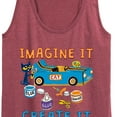 thumbnail image 3 of Pete The Cat - Imagine It Create It Race Car - Women's Racerback Tank Top, 3 of 6