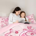 thumbnail image 5 of Manfei Princess Bow 7-Piece Twin Bedding Sets For Girl,Cherries Theme Letter S Initial Lettering Bedding Comforter Set For Cheery Lover,Pink Reversible, 5 of 7