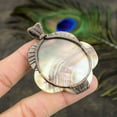 thumbnail image 4 of Natural Mother Of Pearl Gemstone Handmade Copper Wire Wrap Pendant 2.48", 4 of 5