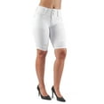 thumbnail image 2 of Fashion2Love Women's Juniors Mid Waist Butt Lift Push Up Ripped Distressed Bermuda Shorts, 2 of 9