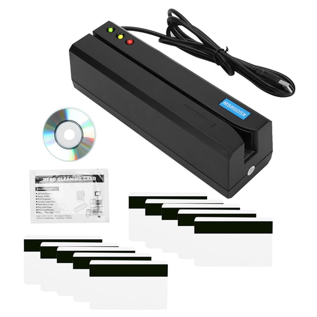 Lector de tarjetas de banda magnética MSR605X con indicador LED y grabador de banda magnética de 3 pistas