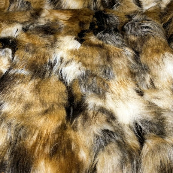 Brown White Multi Patch Faux Fur