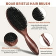 thumbnail image 4 of Boar Bristle Hair Brush, Hair Brushes for Women Men Kid Detangle, Hairbrush for Fine Short Thin Hair Type Keep Hair Heathy Restore Shine, 4 of 6