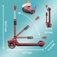 thumbnail image 5 of GLIDEZONE Kick Scooter for Kids Ages 3~14, Foldable Toddler Scooter 3 Wheel with LED Lighted, Adjustable Handlebars, Max Load 110lbs (Red), 5 of 6