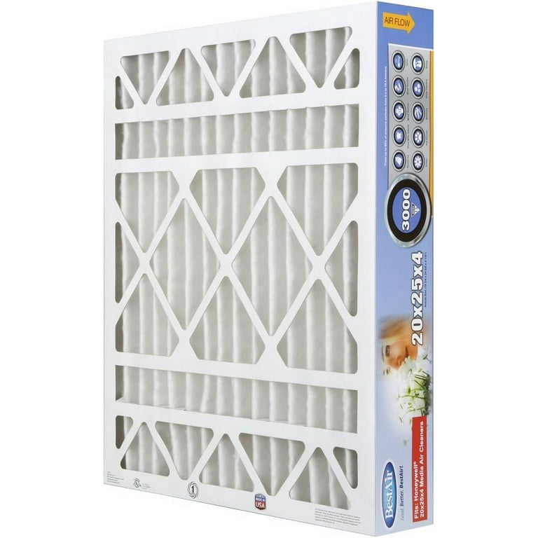 BestAir AC Furnace Air Filter, 20&quot;&ldquo;x25&quot;&ldquo;x4&quot;&rdquo;, MERV 13, Allergen 