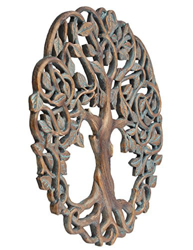 Old River Outdoors Tree of Life Wall Plaque 11 5/8 Inches Decorative Celtic Garden Art Sculpture 