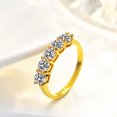 thumbnail image 3 of Anillo de plata S925 con moissanita, anillo de siete estrellas en fila, anillo femenino chapado en oro de 14 quilates Seiko, 3 of 5