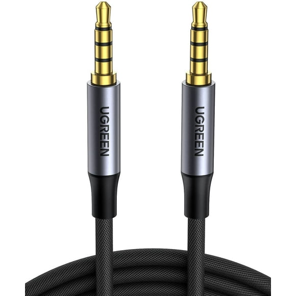 Cable de audio UGREEN, estéreo de alta fidelidad trenzado de 4 polos, 3,5 mm, TRRS, 1,5 pies