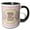 Black/White, variant on 3drose, Regal Pastel Mod Damask Monogram Initial E, 11oz Two-tone Red Mug