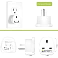 thumbnail image 3 of UK to US America Plug Adapter, LENCENT 2 Pack Grounded USA Visitors Travel Converter, Converts All Type G Plugs from, 3 of 5