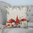 thumbnail image 4 of 18x18 Pillow Covers Set of 2, Red Mushroom Gnomes Throw Pillow Covers Decorative Couch Cushion Case, Eucalyptus Leaves Watercolor Rustic Microfiber Square Pillowcases for Bedroom Car Living Room, 4 of 7