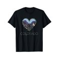thumbnail image 1 of Colorado Floral Heart - Rocky Mountain Lovers' Souvenir T-Shirt men and women can wear, black, white, gifts, 1 of 6
