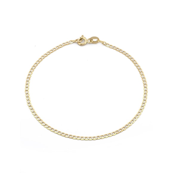 Pulso Barbado Diamantado 2 Mm Oro Sólido 10K Amarillo 18 cm Casa del Anillo