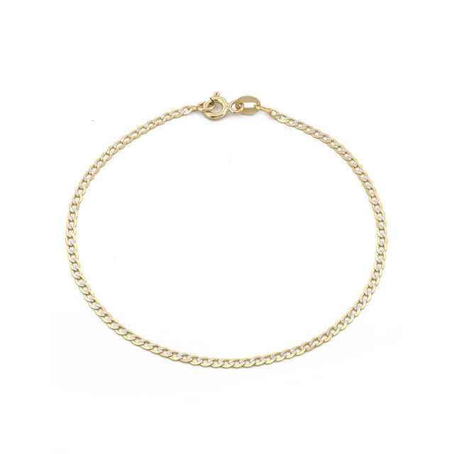 Pulso Barbado Diamantado 2 Mm Oro Sólido 10K Amarillo 18 cm Casa del Anillo