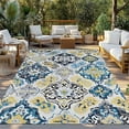 thumbnail image 3 of Fsddascl Boho Etnic Outdoor Rug for Patio/Deck/Porch, Non-Slip Large Area Rug 4 x 6 Ft, Vintage Colorful Country Abstract Geometric Indoor Outdoor Rugs Washable Area Rugs, Camping Rug Carpet, 3 of 5