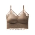 thumbnail image 4 of Afdoent Bras for Women Lace Push Up Bra Adjustable Straps Fixed Cup Satin Wirefree Comfy Everyday Bra, 4 of 7