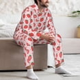 thumbnail image 7 of Naloa Strawberry Men’s Pajamas Set - Long Sleeve Button Down Sleep Shirt and Pajama Bottoms Sleepwear Set-Medium, 7 of 7