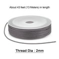 thumbnail image 2 of Unique Bargains 2 Pack Twisted Nylon Twine Thread Beading Cord 2mm 13M/43 Feet Extra Strong Braided Nylon String, Grey, 2 of 6