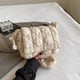 thumbnail image 2 of Bolso Mano Acolchado para Mujer Hombro Fruncido Color Sólido Gran Capacidad Citas Niñas (Beige), 2 of 9